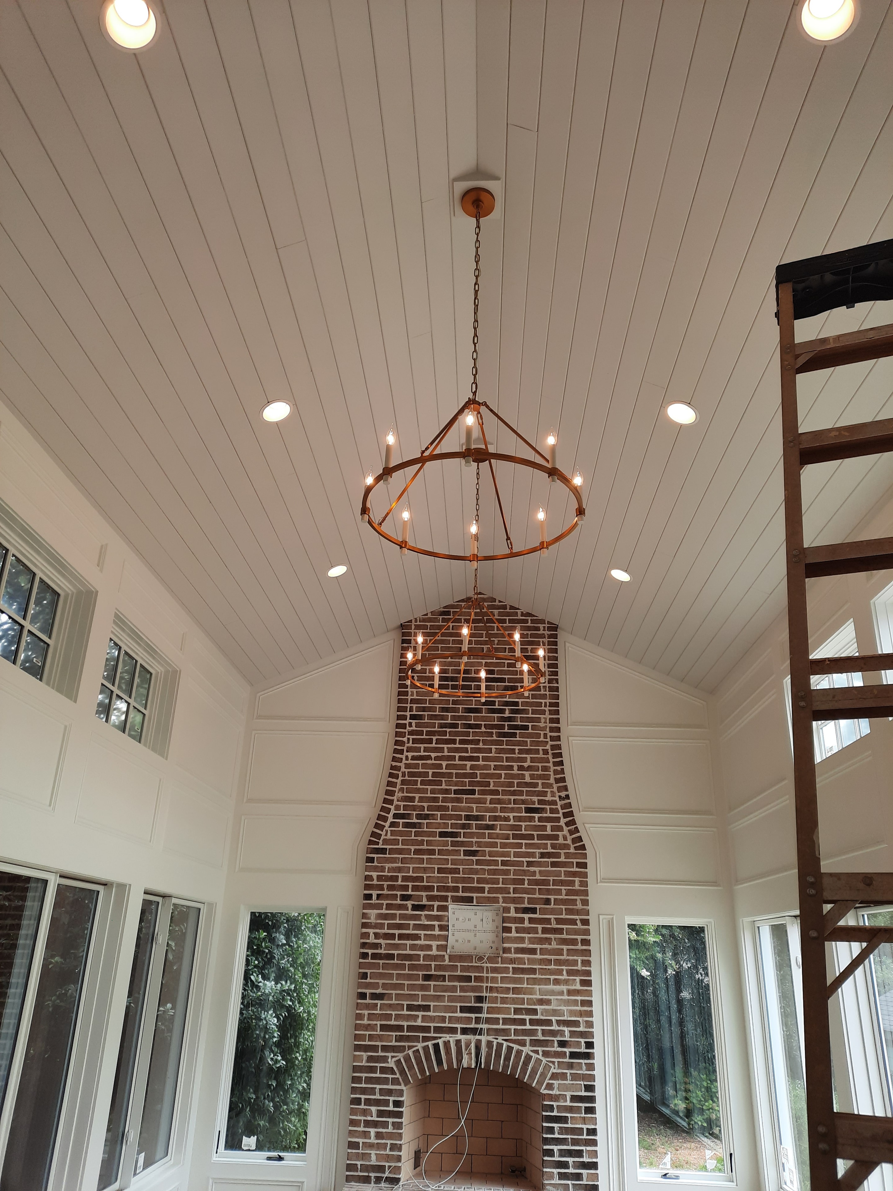 Chandelier and recessed lighting installation by Calhoun Residential Electric